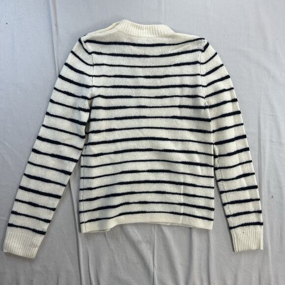 Rag & Bone Striped Lambswool Sam Sweater Pullover Ivory Navy Size XS - Picture 9 of 12